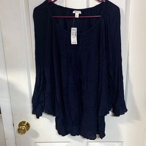 Anthropologie Deep Blue Blouse
